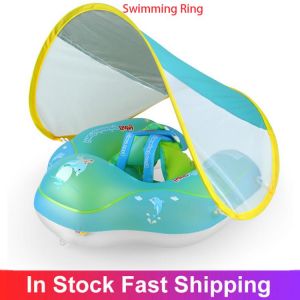 0-3 Years Old Baby Inflatable Swan Pool Float With Sunshade Ride-On Swimming Ring Safe Seat Water Toys Infant Circle Kids Toy