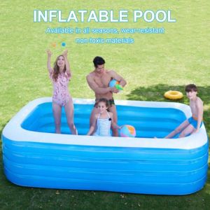 PVC Inflatable Swimming Pool 1.5/1.8/2/2.6/3.05M Thickened Family Outdoor Summer Water Games Inflatable Pools For Adult Children