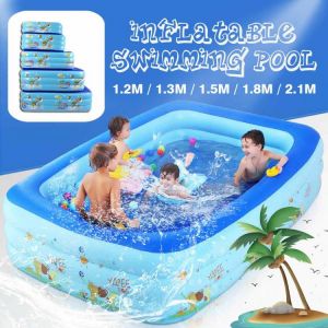 Thicken Inflatable Swimming Pool Adults Kids Bathing Tub Outdoor Indoor Square Swimming Pool Home Use Paddling Pool Water Play