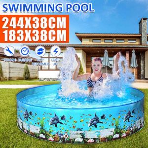 183/ 244cm No Need Inflatable Family Home Use Paddling Pool Children Bathing Tub Round Swimming Pool For Adults Kids