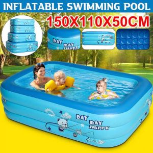 120CM 2/3Layers Children Inflatable Pool Bathing Tub Baby Kid Home Outdoor Large Swimming Pool Inflatable Square Swimming Pool