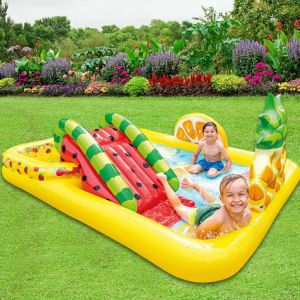 Outdoor Inflatable Pool Water Play Center With Water Slide Backyard Lawn Inflatable Swimming Pools Summer Spray Water Games Toys