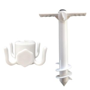 Windproof Parasol Sand Anchor Spike Auger Beach Umbrella Set Holder with Hook for Family Outdoor Camping Accessories