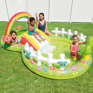 Garden Large Rainbow Inflatable Swimming Pool Play Center Pool for Kids Adult Family
