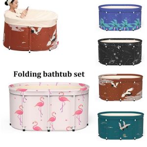 Portable Bathtub Thick Plastic Folding Bath Tub For Adults Non-inflatable Bath Barrel Household Bathroom Enlarged Bath Barrel