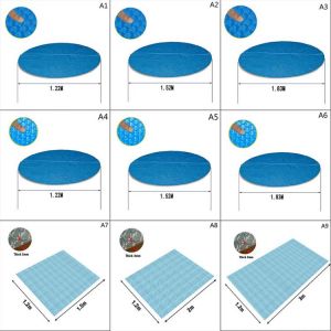 1pc Swimming Pool Cover Blue Cloth round Mat Family Garden Rainproof Dust Cover UV Resistant Mat Home Pool Accessories