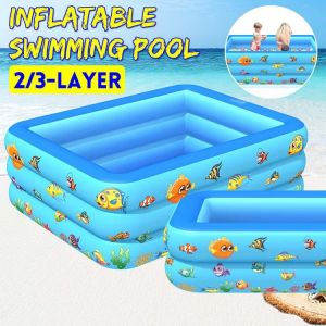 120-210cm Outdoor Indoor Thickened Square Inflatable Swimming Pool Portable Foldable Adult Child Pool PVC Bath Tub