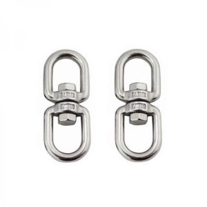 2Pcs 304 Stainless Steel 8-shaped Rotary Buckle Swing Swivel Hook Connector Carabiner Clasp for Hammock Hanging Chair Swing