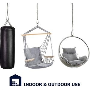 Adjustable Home Hammock Chain With Two Carabiners Garden Stainless Steel Indoor Outdoor Safety Hanging Chair Portable 85DA