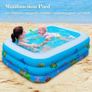 Inflatable Swimming Pool Square Kids Children Paddling Bathtub Portable Children Baby Bathing Tub Ocean Ball Pool
