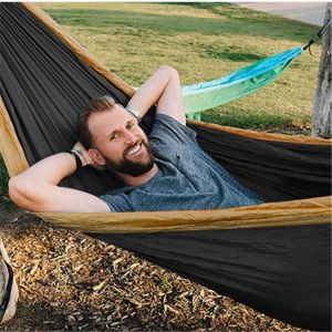 300*200cm Camping Hammock 300KG Holding Capacity Premium Nylon Yard Summer Swing Parachute Fabric Hanging Bed