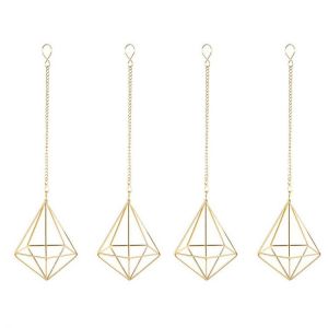 4 Pcs Nordic Style Hanging Tillandsia Air Plant Rack Wall Hanging Geometric Metal Tillandsia Air Plants Rack Holder
