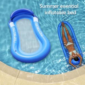 PVC Inflatable Floating Row Foldable Swimming Pool Summer Party Beach Water Float Bed Lounger Chair