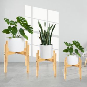 1pcs Wooden Plant Stands Holder Rack Stable Floor-Standing Garden Flower Pot Shelves Bamboo Support For Plant Home Decoration