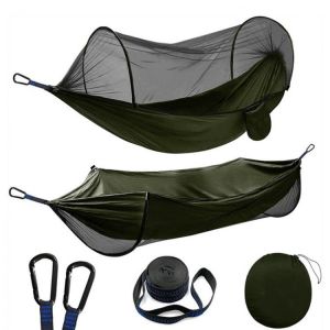 Camping Hammock with Automatic Pop-up Mosquito Net,Portable Oversized Double Hammock Swing Patio Furniture for Travel,Hiking