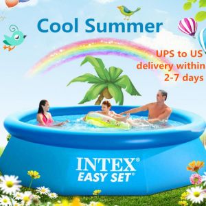 INTEX large family swimming pool inflatable adult pool piscinas grand heighten thickened children's paddling pool fold fish p