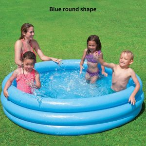 Kids Children Swimming Pools Blue Large Soft Family Pool Inflatable Round Beach Vacation Paddling Pool For Kids Summer Party Toy