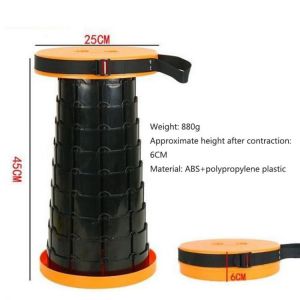 Folding Chair Outdoor Furniture Stool Leisure Camping Stool Adjustable Portable Fishing Chair Foldable Travel Convenient ABS 1pc