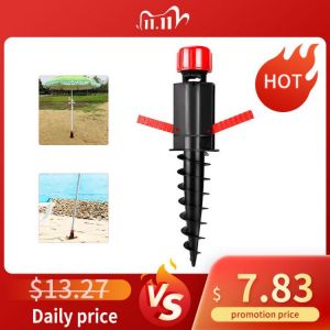 Beach Umbrella Sand Anchor Screw Heavy Duty Auger Spiral Nail Spiral Screw Stand Holder Adjustable Parasol Safe Outdoor Camping