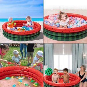 Inflatable Swimming Pool Watermelon Shape Kids Pool Summer Water Party With Ball Safe And Child-friendly Multipurpose бассей