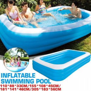 Big Size 110-305M Inflatable Swimming Pool Three/Double Layers Thickened PVC Garden Family Paddling Pool for Kids Adults