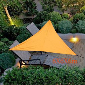 6X6X6m Family Patio Swimming Pool Triangle Fixed Large Size Waterproof Awning Canopy Courtyard Sun Shade Cloth Tent With Rope