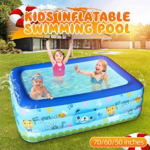 180CM 3 Layers Children Inflatable Swimming Pool Bathing Tub Baby Kid Home Outdoor Large Swimming Pool Inflatable Square Pool