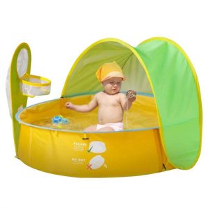 Beach Pool Tent With UV Protection Sun Shade Canopy Basketball Hoop Baby Pools For Outside