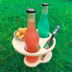 Outdoor Wine Table Mini Wooden Round  Portable Foldable Desktop Easy Carry Desk Furniture Party Travel Picnic Folding Low Tables