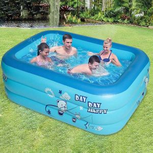 Max 150X110X50cm Children Bathing Tub Baby Home Use Paddling Pool Inflatable Square Swimming Pool Kids Inflatable Pool 2/3Layers