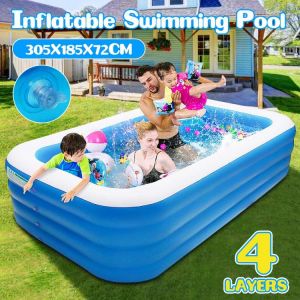 305x185x72cm Summer Thickened Inflatable Swimming Pool Family Kid Children Adult Play Bathtub Outdoor Indoor Water Swimming Pool