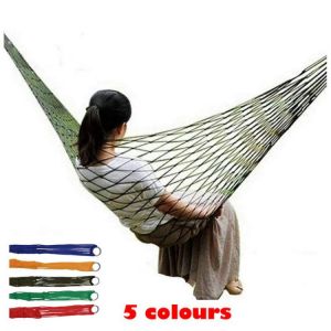 Outdoor Camping Picnic Summer Camp Courtyard Rest Portable Large Hammock Comfortable Hanging Nylon Net Rope Hammock Adult