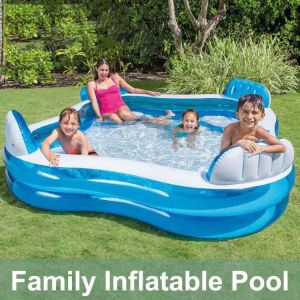 Large Pools For Family Inflatable Summer Pool Garden Above Ground Pool With Backrest Seat Pools For Country House For Adult Kids