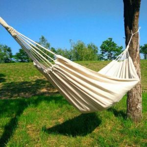 Double Hammock Outdoor Rollover Prevention Camping Canvas Hanging Swing Bed for Patio Travel Hiking 200x150cm Actual Use Area