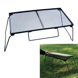 Portable Folding Table Iron Outdoor Desk Food Grill Frame Shelf Network Picnic Camping Picnic Backyard Platform Outside Tool