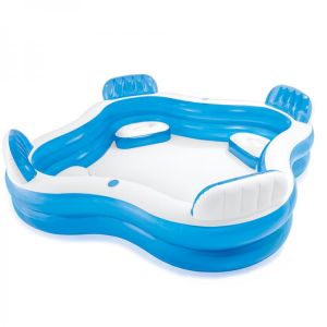 Summer Swimming Pool 229*229*66cm Backrest Seat Family Pool Intex Inflatable Pool