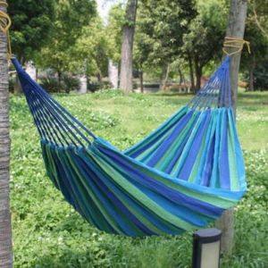 Double Persons Hammock Outdoor Leisure Bed Thickened High Load-Bearing Canvas Hanging Bed  Swing Hammock For Camping Hunting