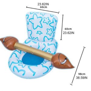 Swimming Pool Inflatable Floating Toilet Mount Chair with Blow Bar Funny Adult K1KC
