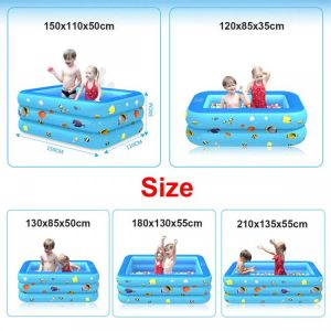 120-210cm 3Layer Children Inflatable Pool Bathing Tub Kid Adult Home Outdoor Large Swimming Pool Inflatable Square Swimming Pool