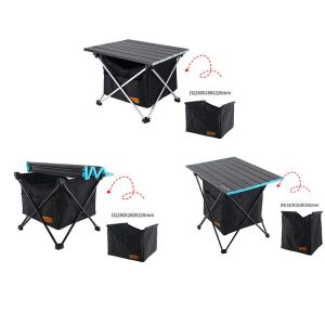 Outdoor Picnic Foldable Table Camping Desk with Waterproof Tableware Clothes Storage Bag Ultralight Aluminium BBQ Folding Tables
