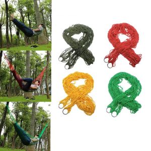 Single Person Mesh Nylon Hammock Portable For Camping Beach Outdoor Leisure Hanging Bed Swing Adult Furniture Ulatralight New