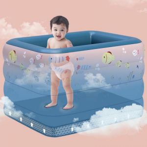 1.2m Baby Swimming Pool Wireless Inflatable Water Toy Thickened PVC Folding One-click Charging For Garden Bathroom Outdoor Beach