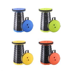 Retractable Folding Chair Camping Fishing Height Adjustable Portable Plastic Collapsible Telescoping Stool Seat For Camp Outdoor