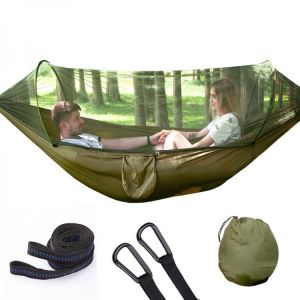 Outdoor 2 people Quick Opening Bring Mosquito Net Hammock Parachute Camp Defence Mosquito Hamac