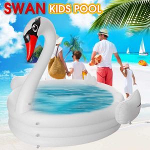 PVC Large Swan Swimming Pool Inflatable for Adults Baby Kids Summer Water Paddling Pool Bathtub Circles Float Pool Toys Gift