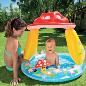PVC Inflatale baby mushroom sunshade swimming pool kids solid square tortoise swim pool summer beach toy portable water play
