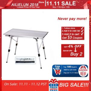 Folding Camping Table Outdoor BBQ  Backpacking Aluminum Alloy Portable Durable Barbecue Desk Furniture Computer Bed  Lightweight