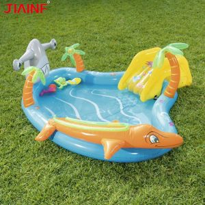 Outdoor Pvc Inflatable Swimming Pool With Slide Underwater World Water Party Play Accessories Removable Children'S Paddling P
