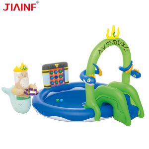 Fairy Tale World Children'S Inflatable Pools With Slide Removable Paddling Pool The King  Water Garden Slide Fun Lawn Games