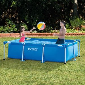 Intex Family Swimming Pool Rectangular Bracket Pool Adult Swimming Pool Heightening Thickening Children's Play Pool Foldable